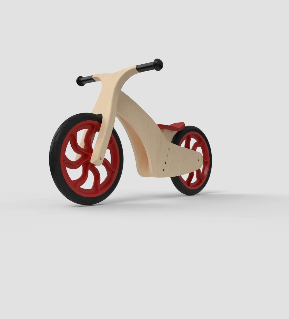 Render of the redesigned balance bike